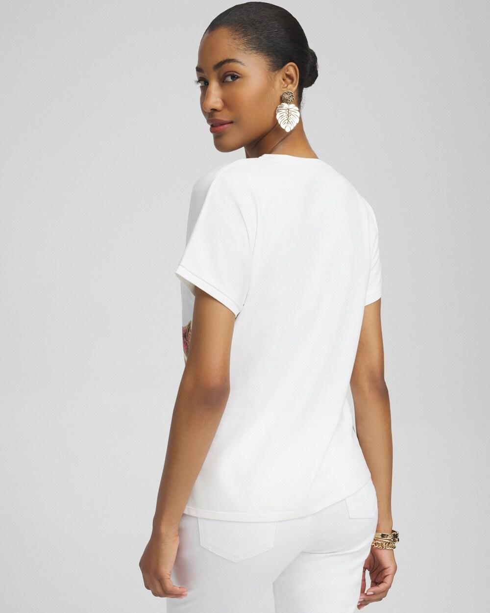 Dolman Foil Leaf Print Tee Product Image
