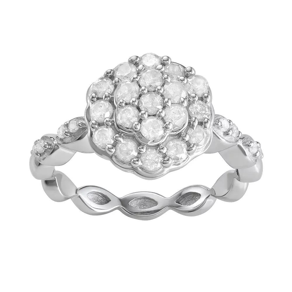 Jewelexcess Sterling Silver 1 C.T. Diamond Ring, Women's, Size: 7, Silvertone Product Image