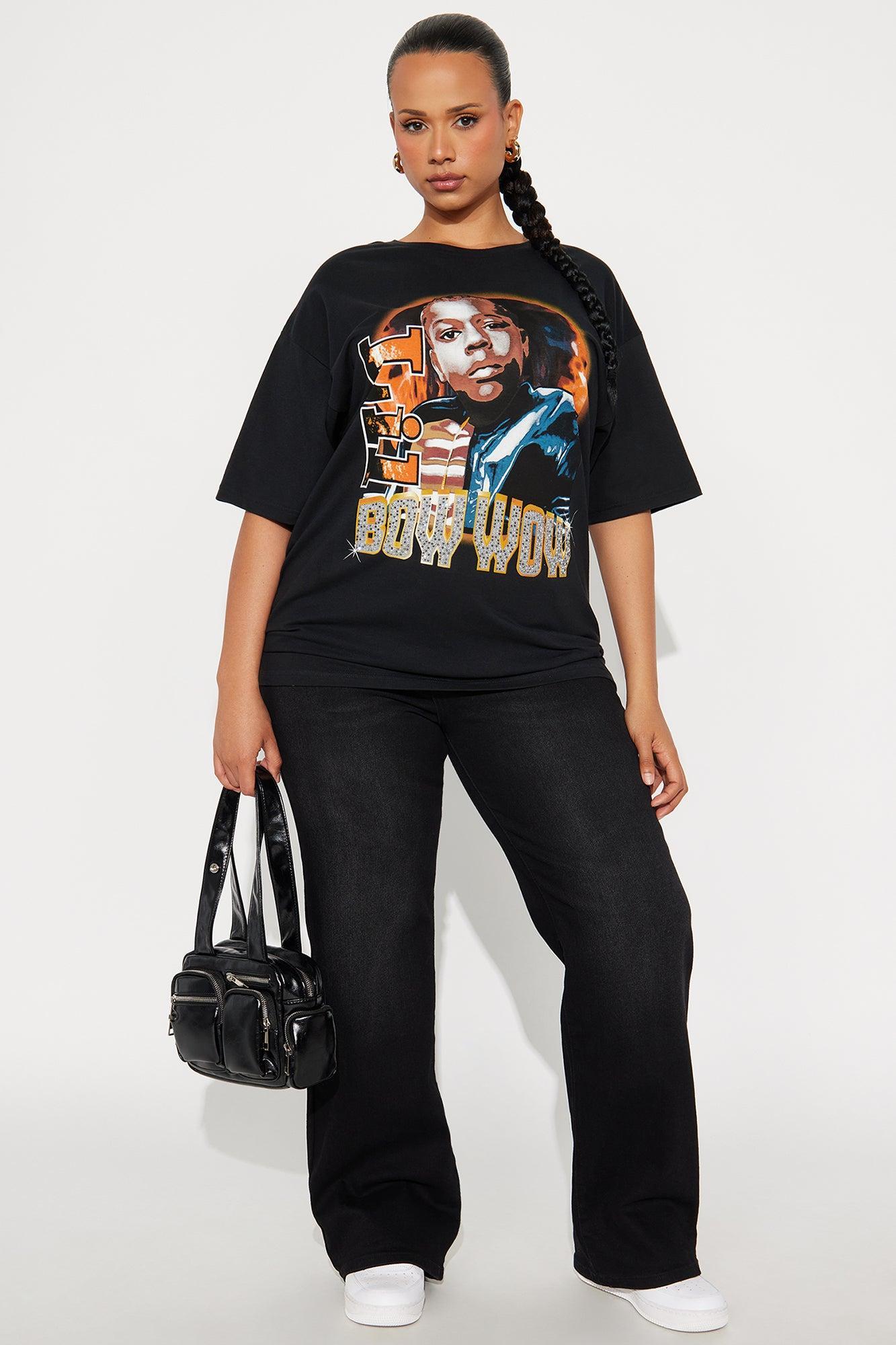 Bow Wow Rhinestone Tee - Black Product Image