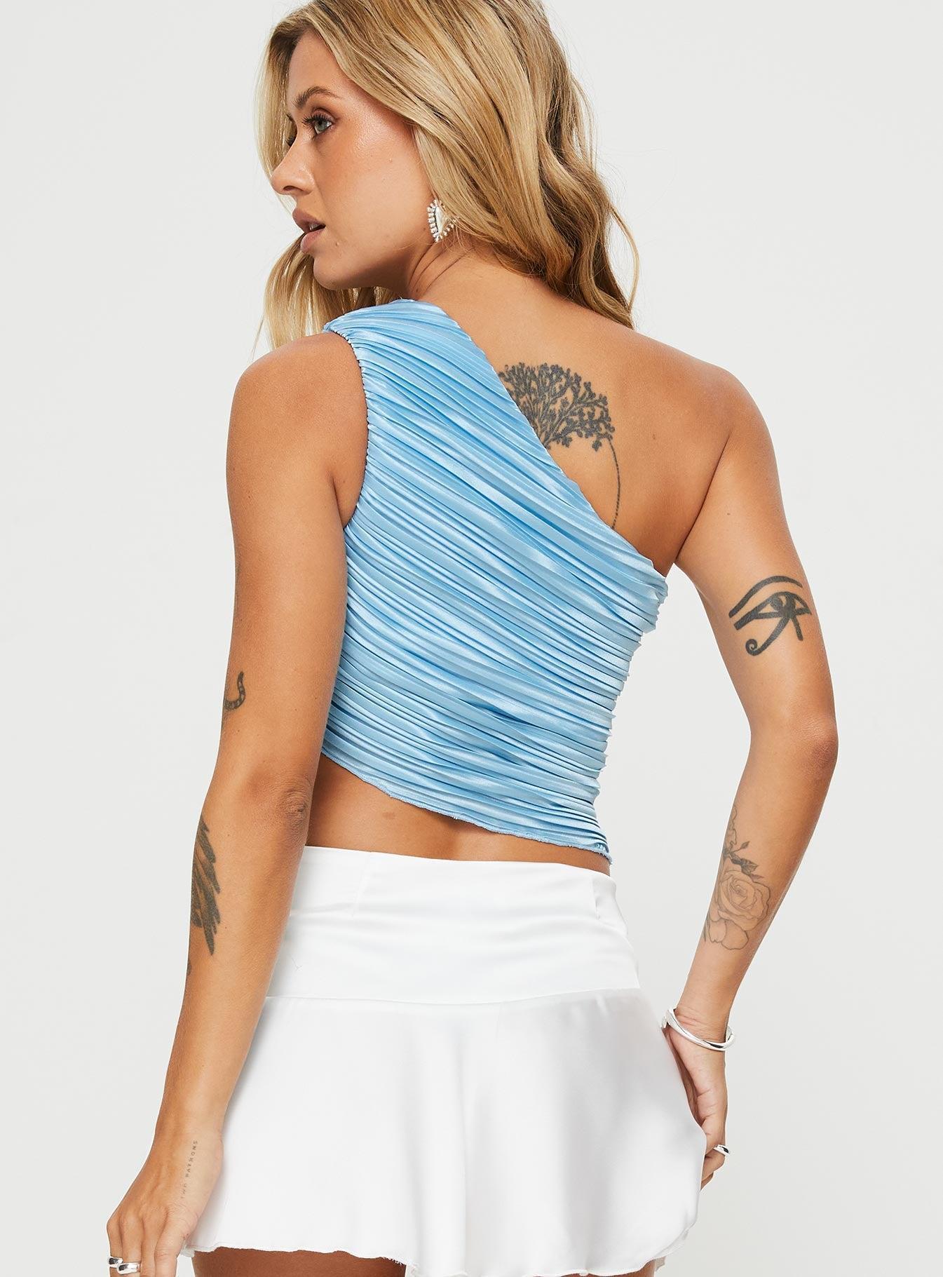 Brinstead One Shoulder Top Blue Product Image