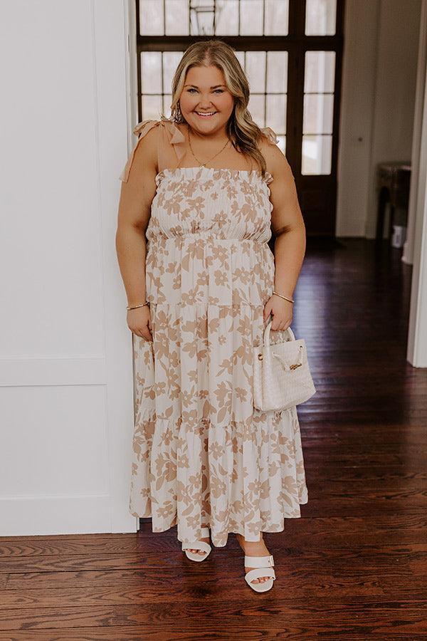 Happy Gatherings Floral Smocked Maxi Dress Curves Product Image