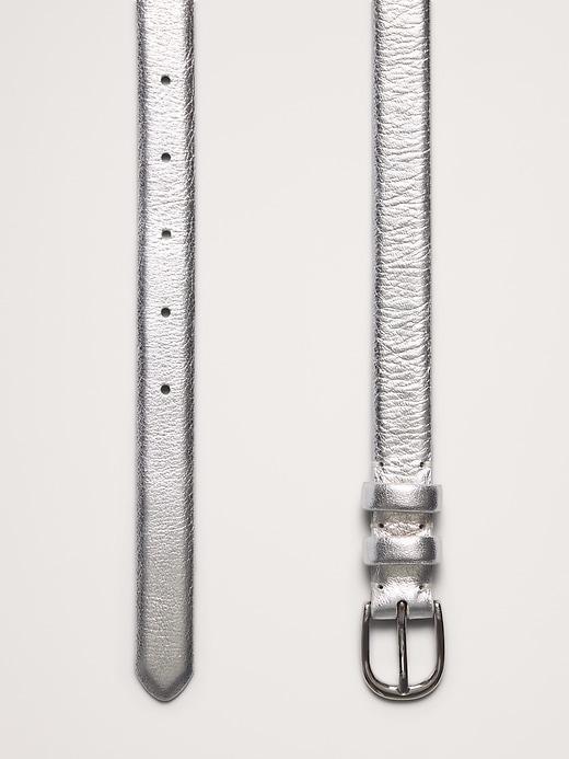 Slim Metallic Leather Belt Product Image