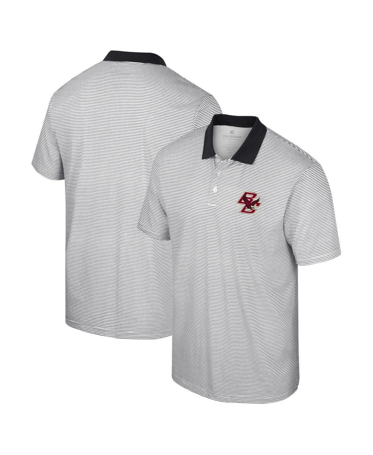 Men's Colosseum White/Black Colorado Buffaloes Print Stripe Polo, Size: 3XL Product Image