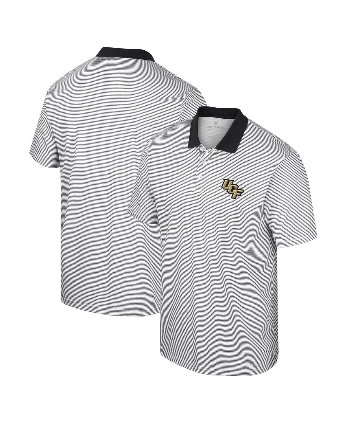 Mens Colosseum White Ucf Knights Print Stripe Polo Shirt - White Product Image