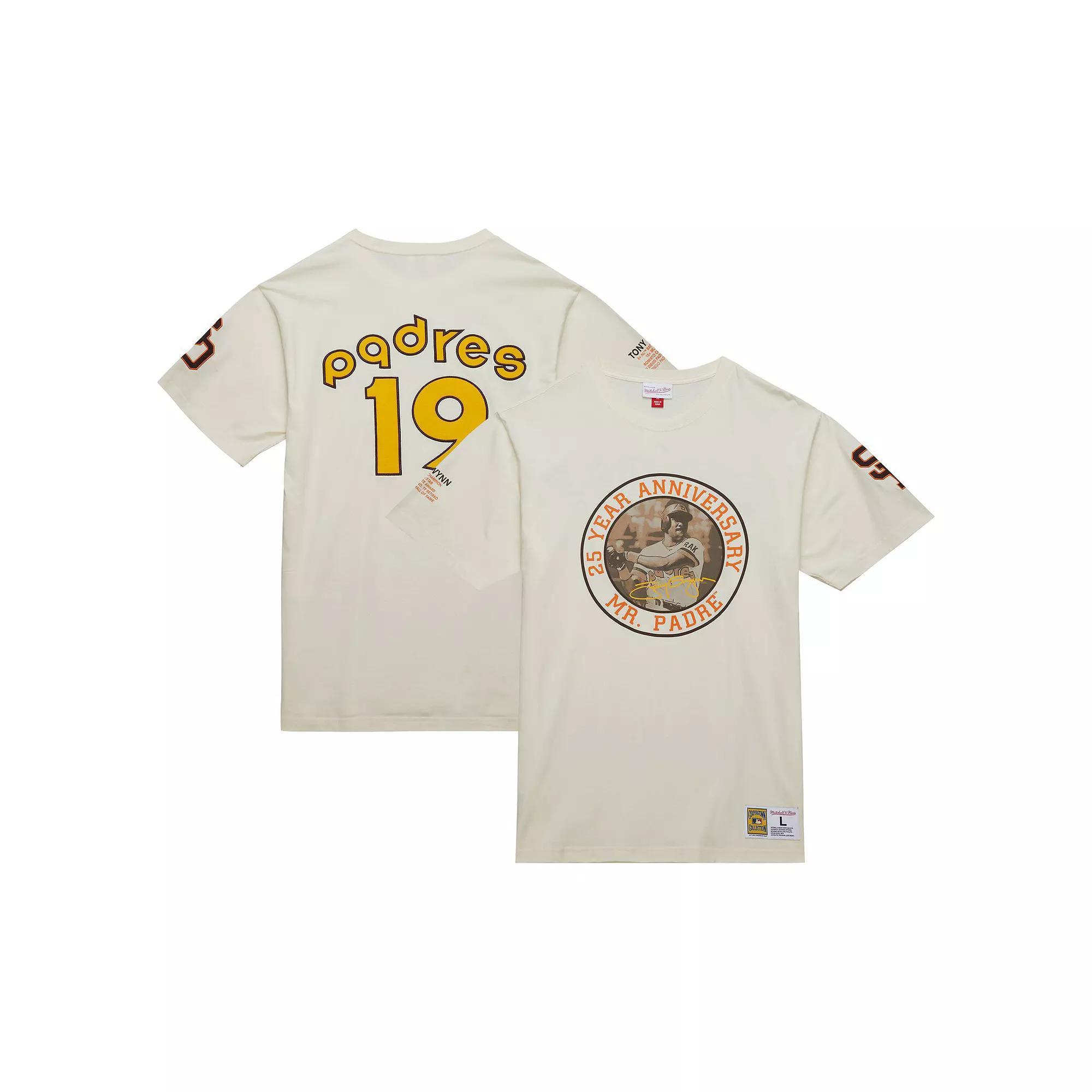 Men's Mitchell & Ness Tony Gwynn Cream San Diego Padres Legends Photo Real T-Shirt, Size: Medium, Beige Product Image