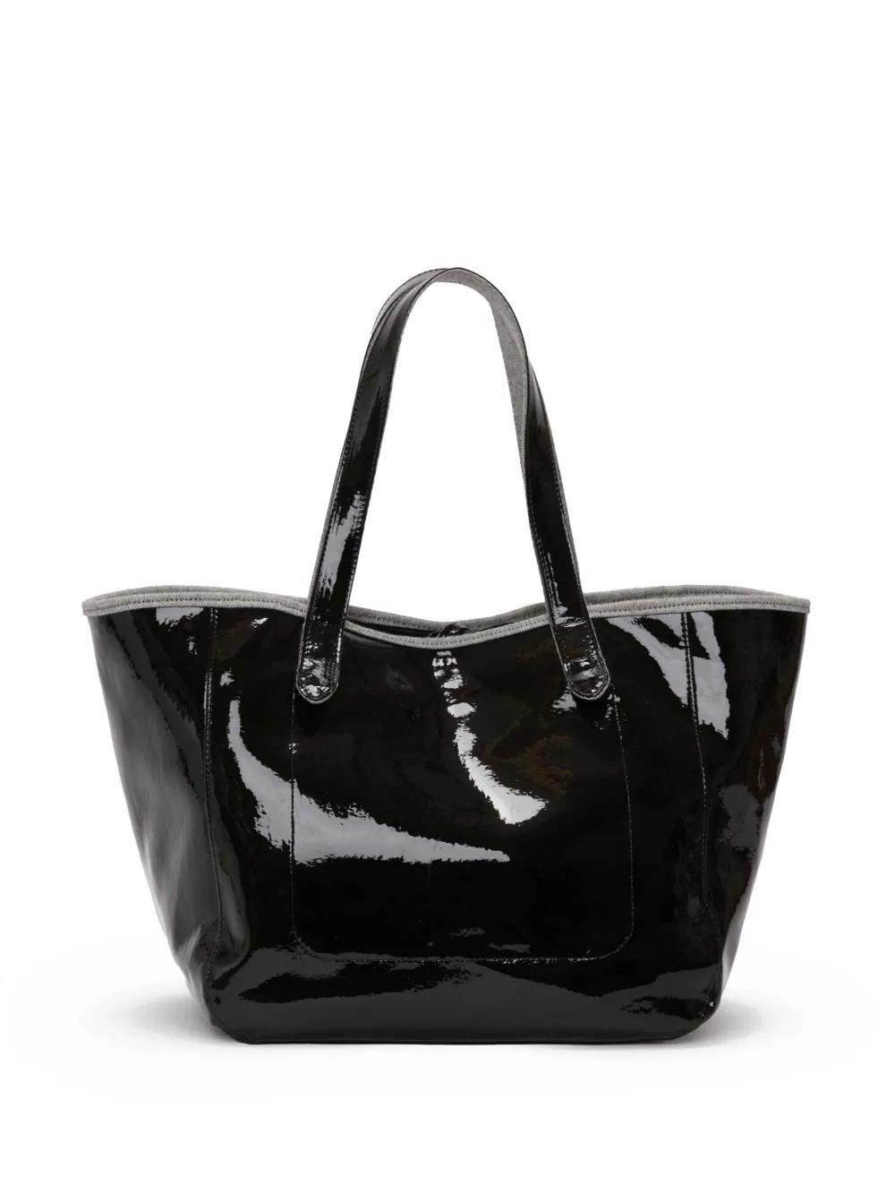 Belt coated-finish denim tote bag  Product Image