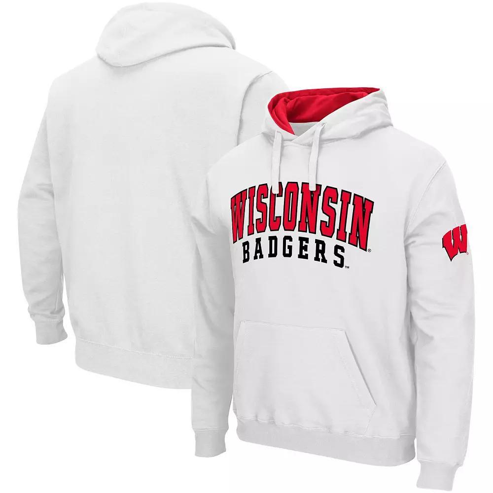 Men's Colosseum White Wisconsin Badgers Double Arch Pullover Hoodie, Size: XL Product Image