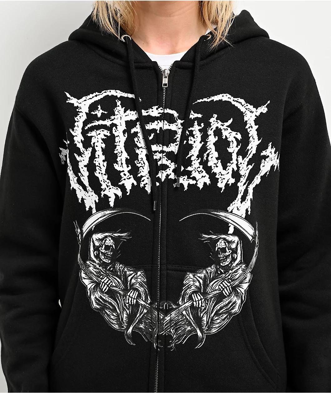 Vitriol Scythe Reaper Black Zip Hoodie Product Image
