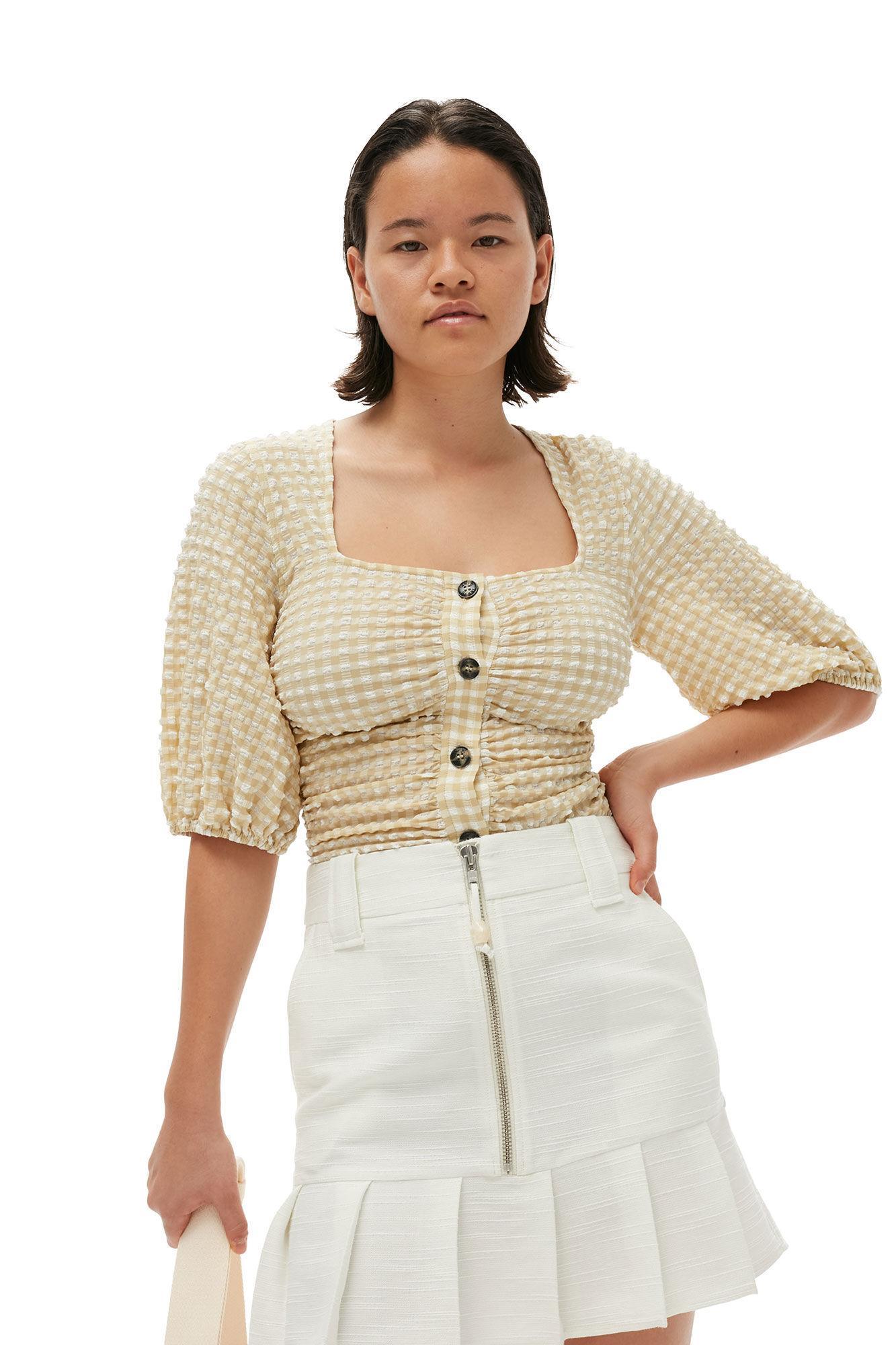 Slub Linen Mini Skirt Product Image