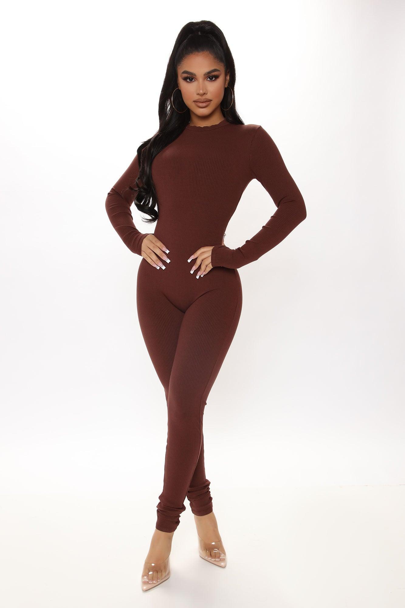 Maribel Snatched Jumpsuit - Chestnut Product Image