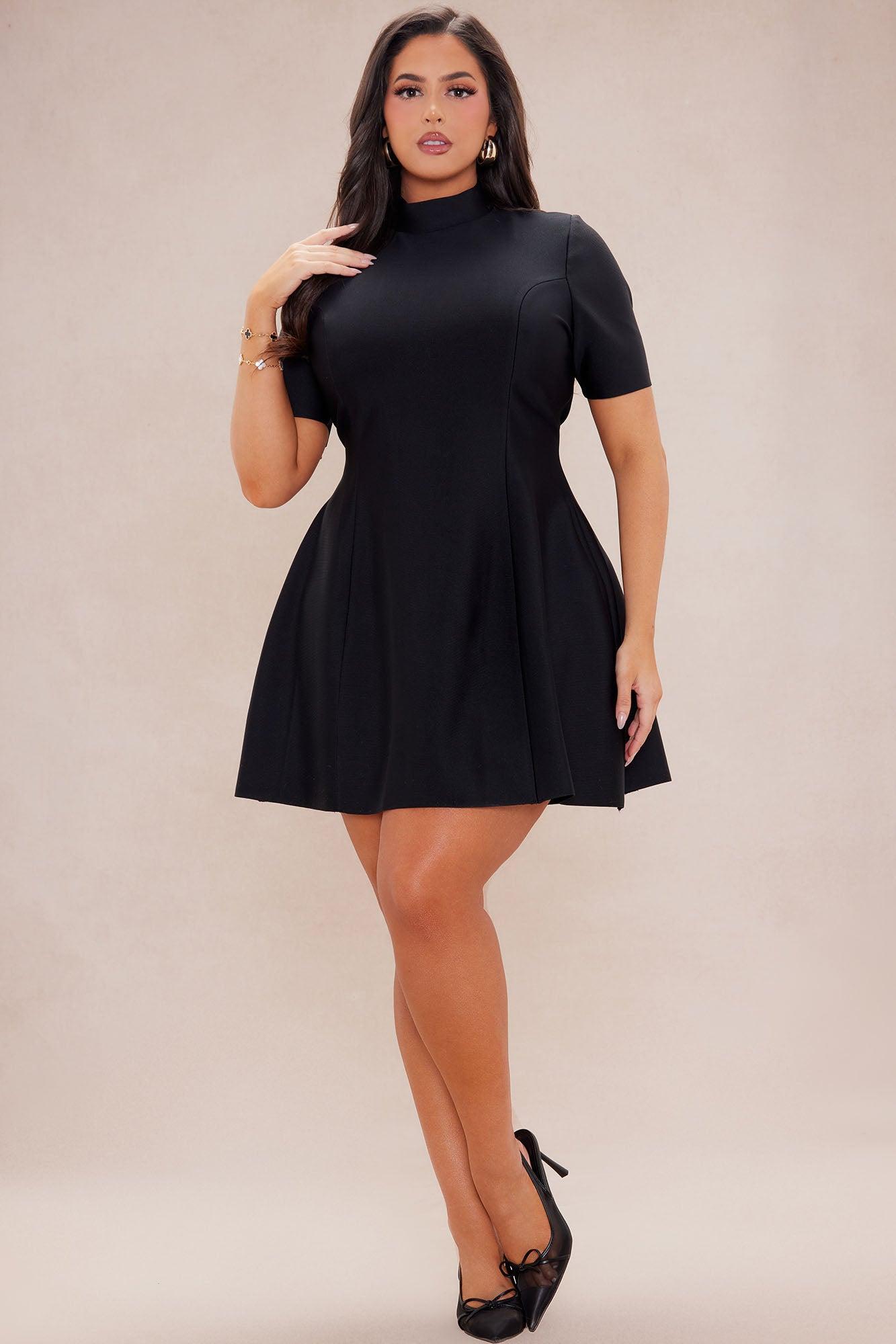Blakely Bandage A Line Mini Dress - Black Product Image