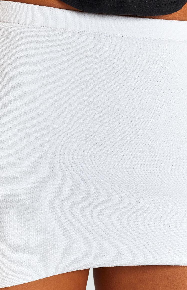 Elva White Knit Mini Skirt Product Image