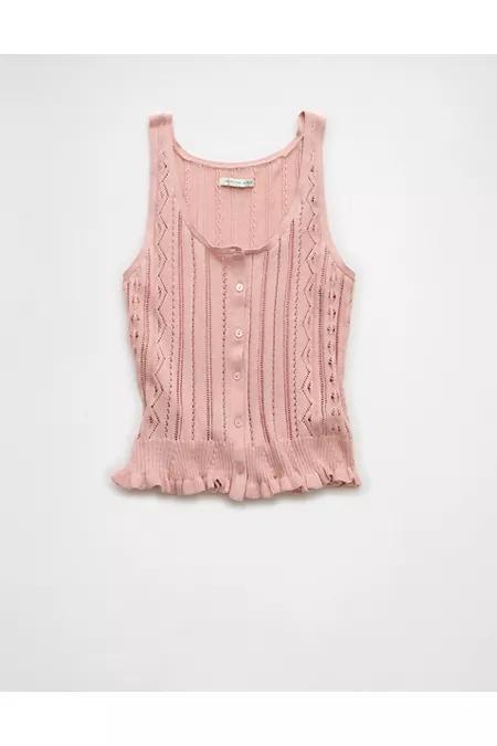 AE Pointelle Peplum Sweater Tank Top Women's Product Image