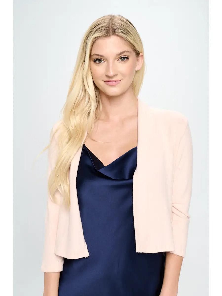 Brushed Knit Cashmere Like Bolero Cardigan Product Image