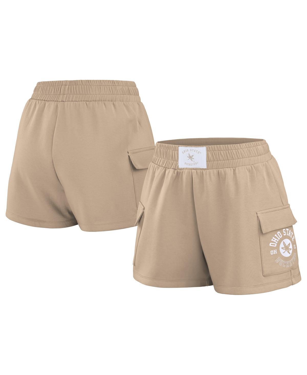 Women's WEAR by Erin Andrews Tan Alabama Crimson Tide Neutral Shorts, Size: Medium, Team Product Image