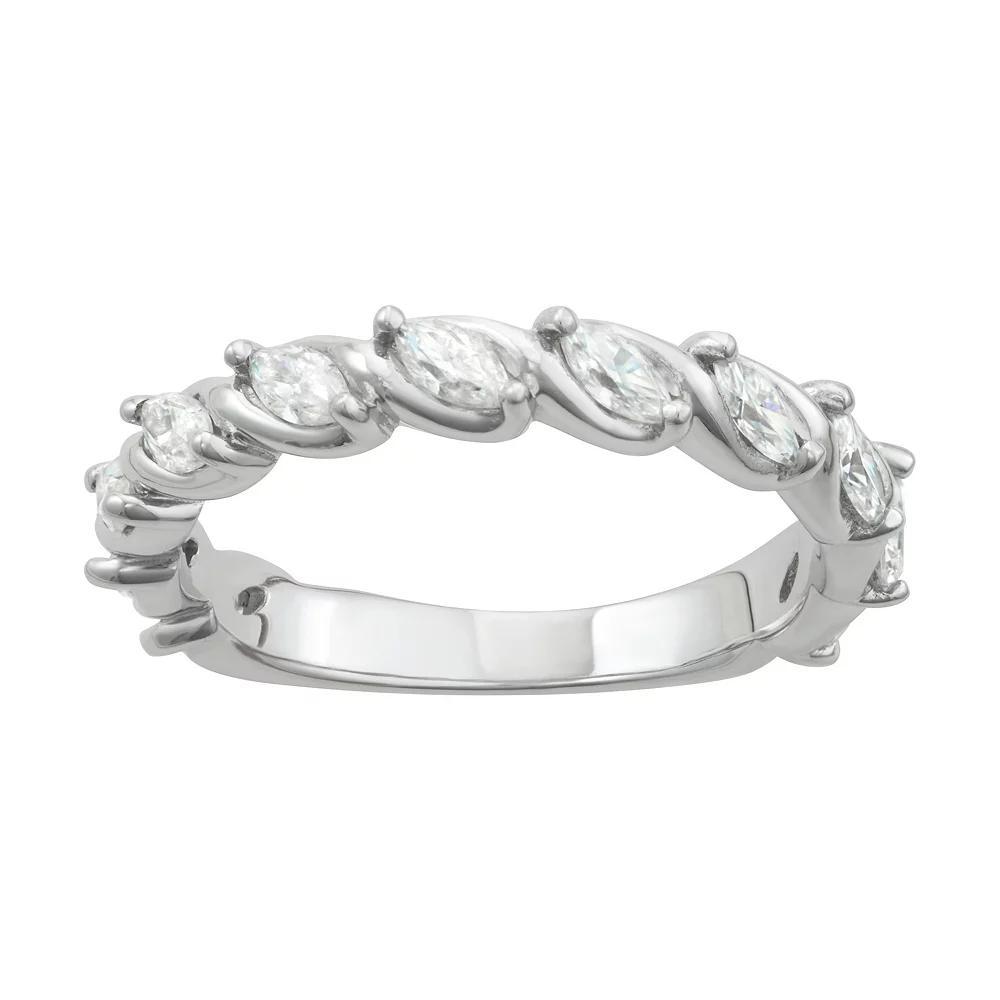 Charles & Colvard 14k Gold 3/4 Carat T.W. Lab-Created Moissanite Marquise Twisted Band, Women's, Size: 8, White Product Image