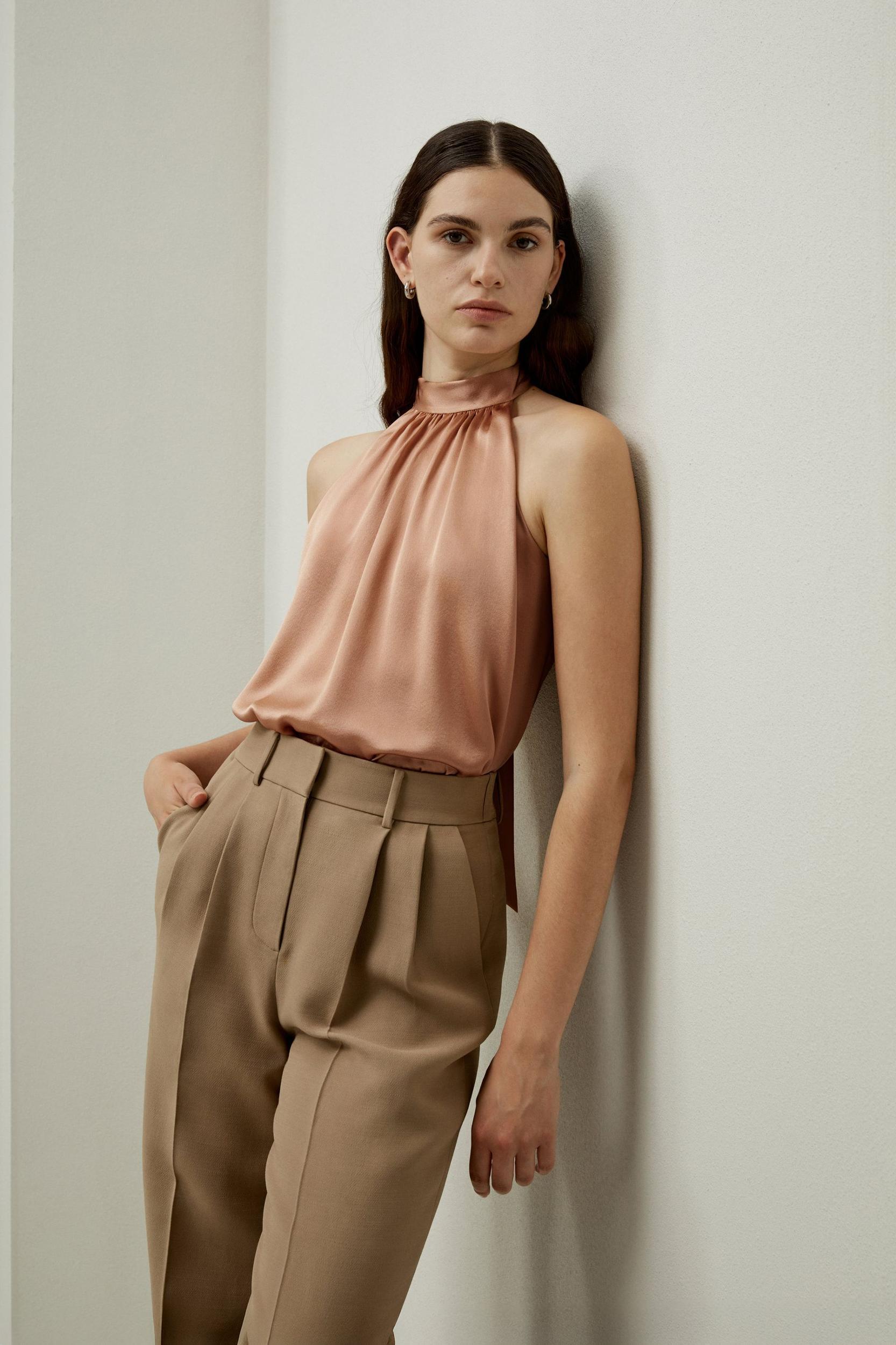 Graceful Breeze Silk Halter Top Product Image