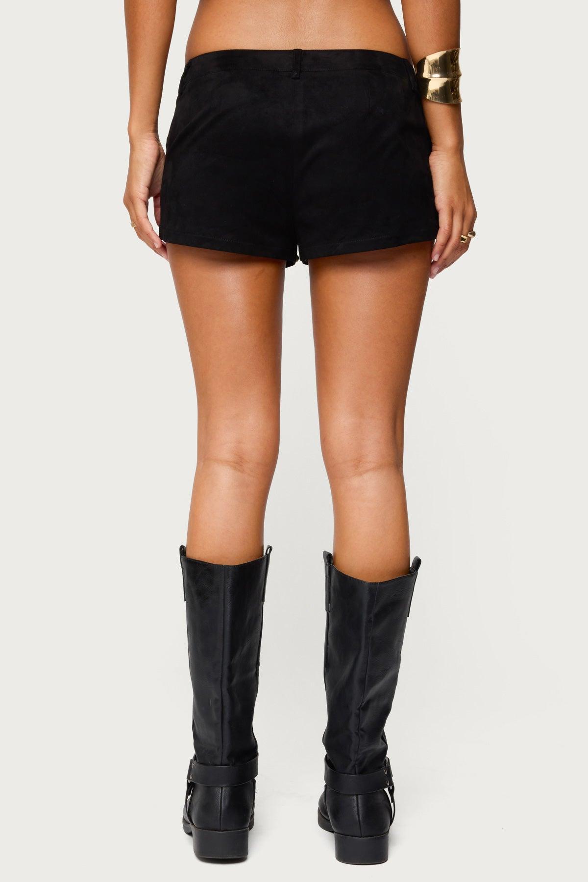 Studded Faux Suede Micro Shorts Product Image