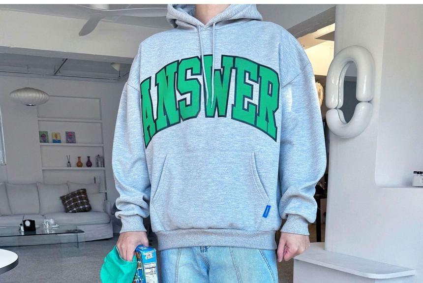 Lettering Loose-Fit Hoodie Product Image