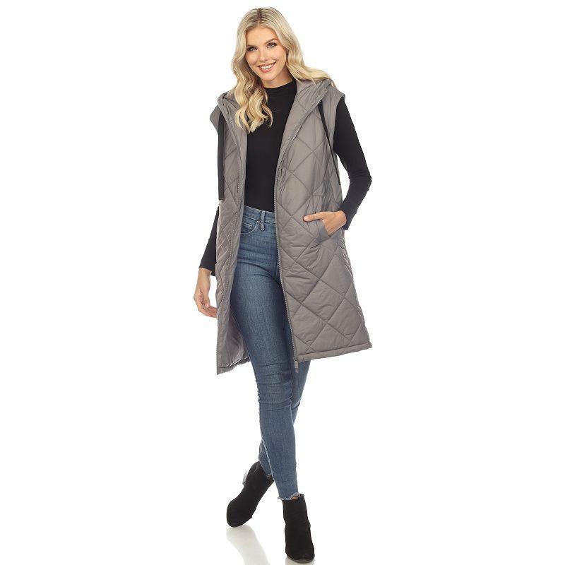 Women's Diamond Quilted Hooded Puffer Vest Product Image