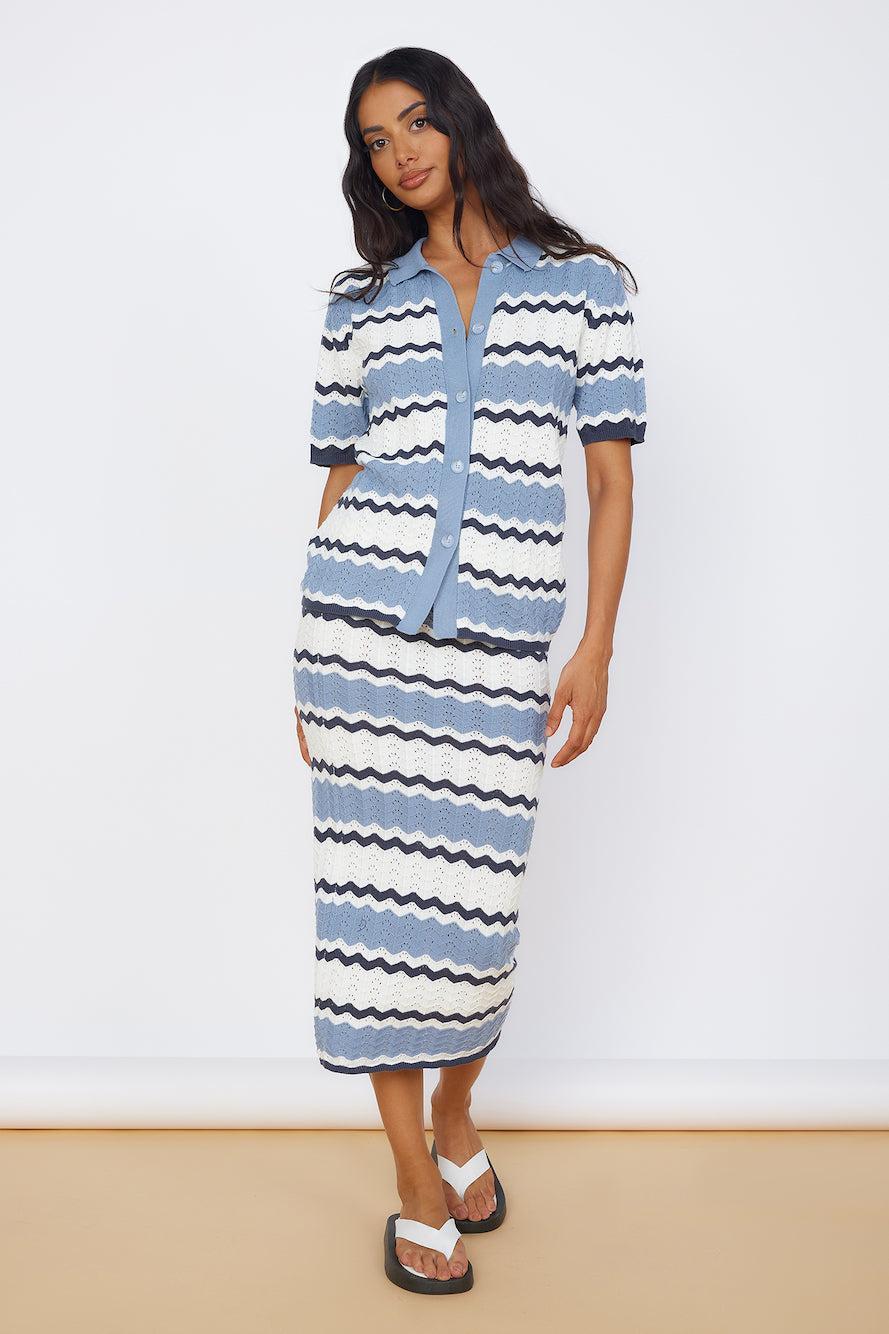 SEVEN WONDERS Caprice Midi Skirt Steel Product Image