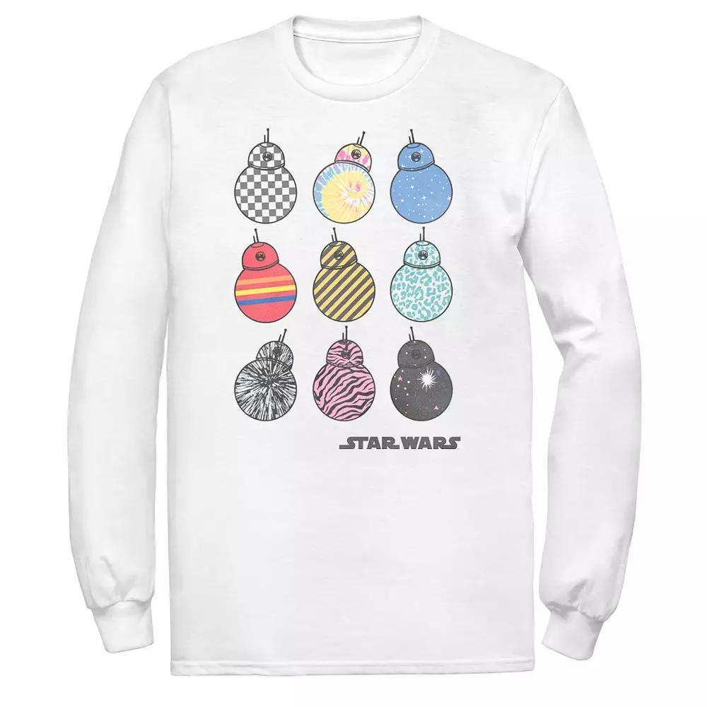Men's Star Wars The Rise of Skywalker BB-8 Fashion Long Sleeve Graphic Tee, Size: XXL, White Product Image