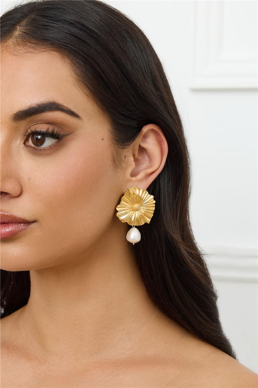 18k Gold Plated Solina Earrings Gold Product Image