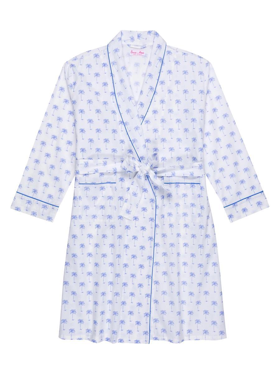 Womens Blue Palm Tree Robe Product Image