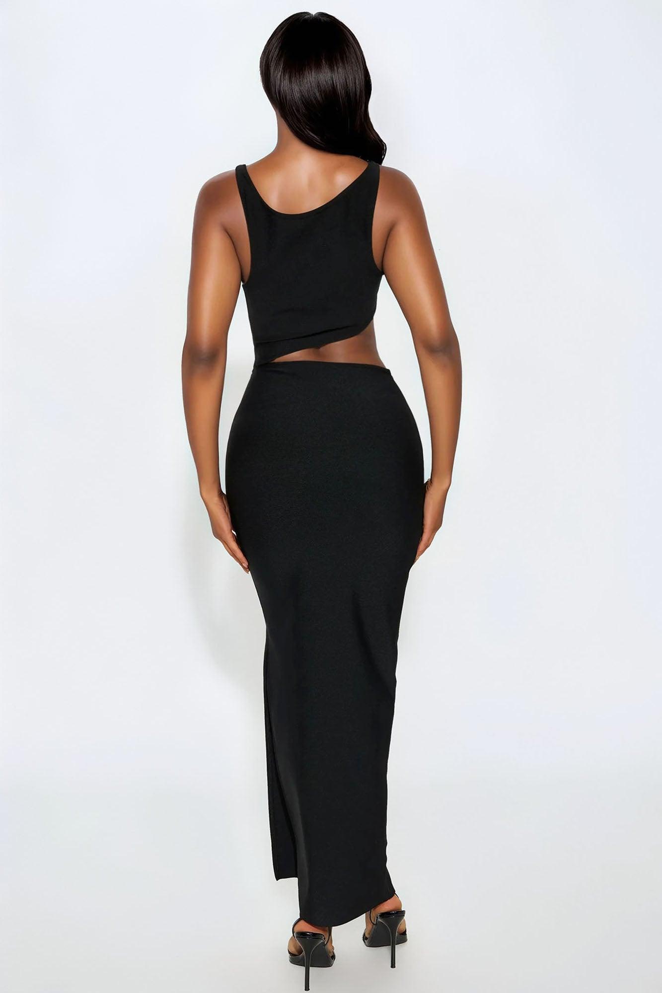 Gabrielle Cut Out Bandage Maxi Dress - Black Product Image