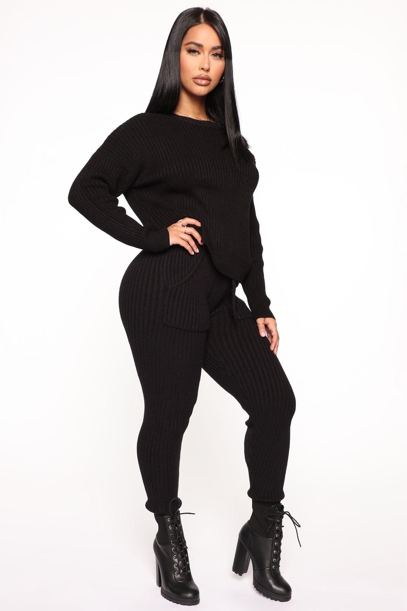 Cozy Nights Pant Set - Black Product Image