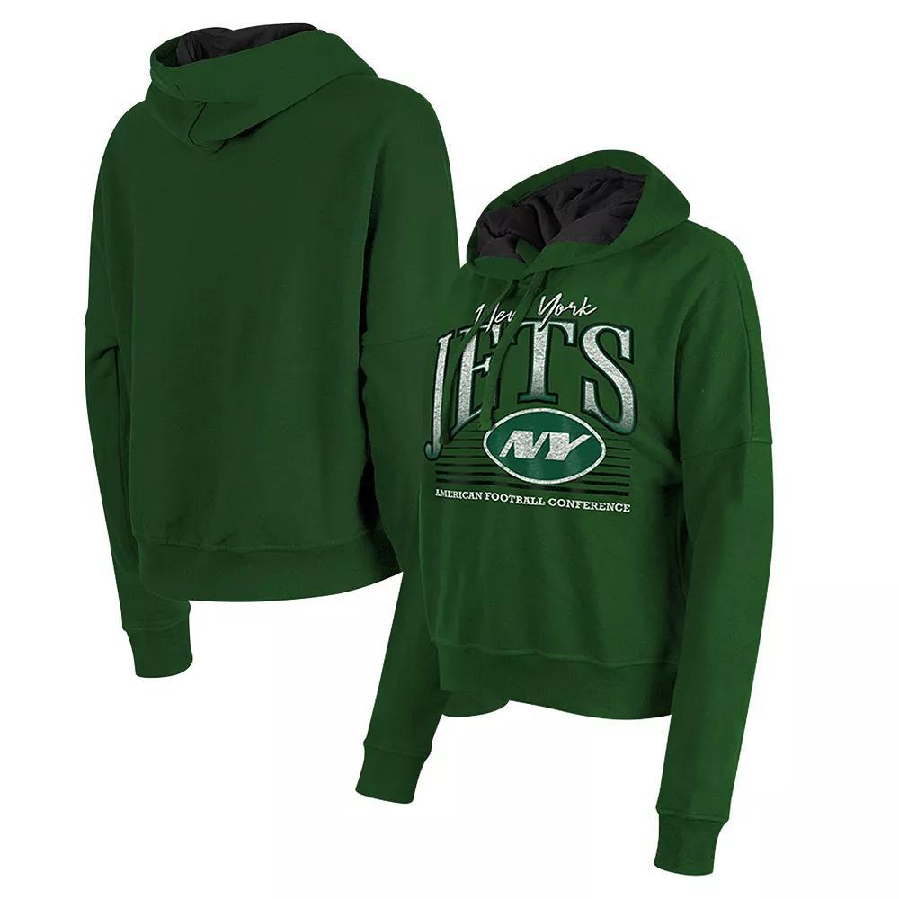 Women's New Era Heather Green New York Jets Boxy Pullover Hoodie, Size: XL Product Image
