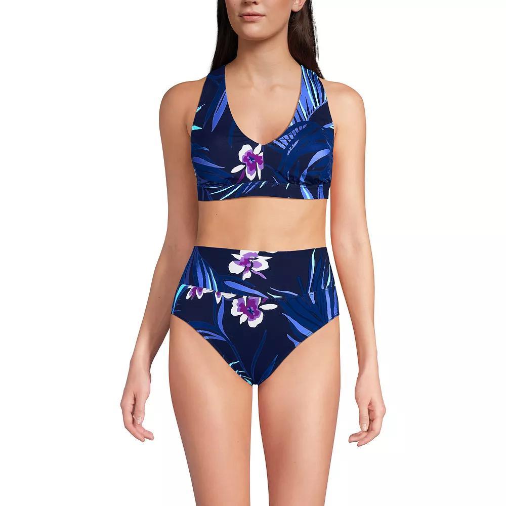 Women's Lands' End V-Neck Tankini & High Waisted Bottom 2-pc. Swimsuit Set, Size: Large, Black Product Image