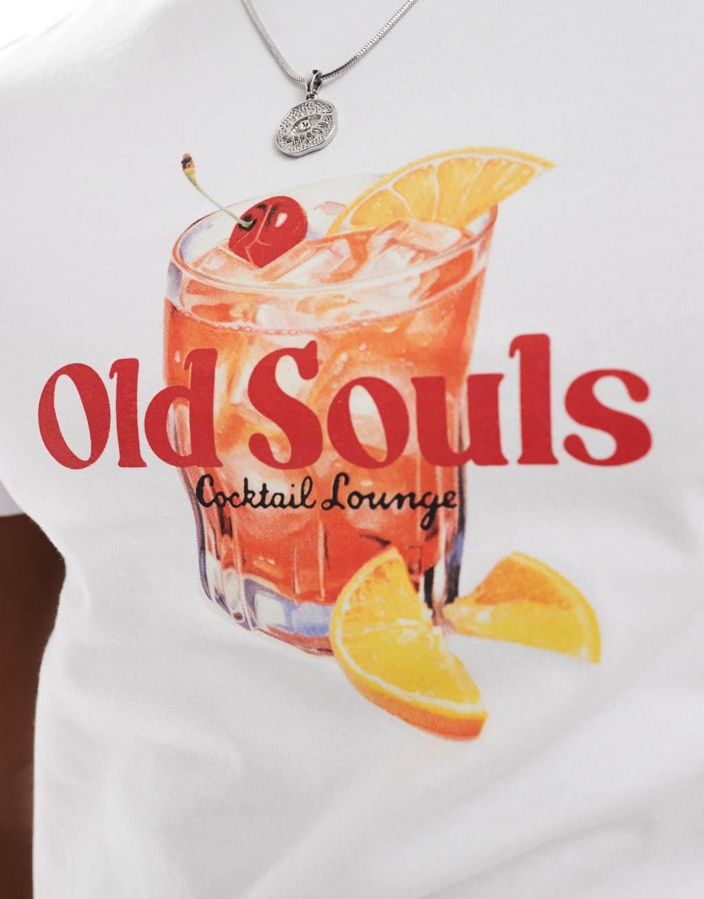 ASOS DESIGN muscle fit ringer T-shirt in white with chest print Product Image