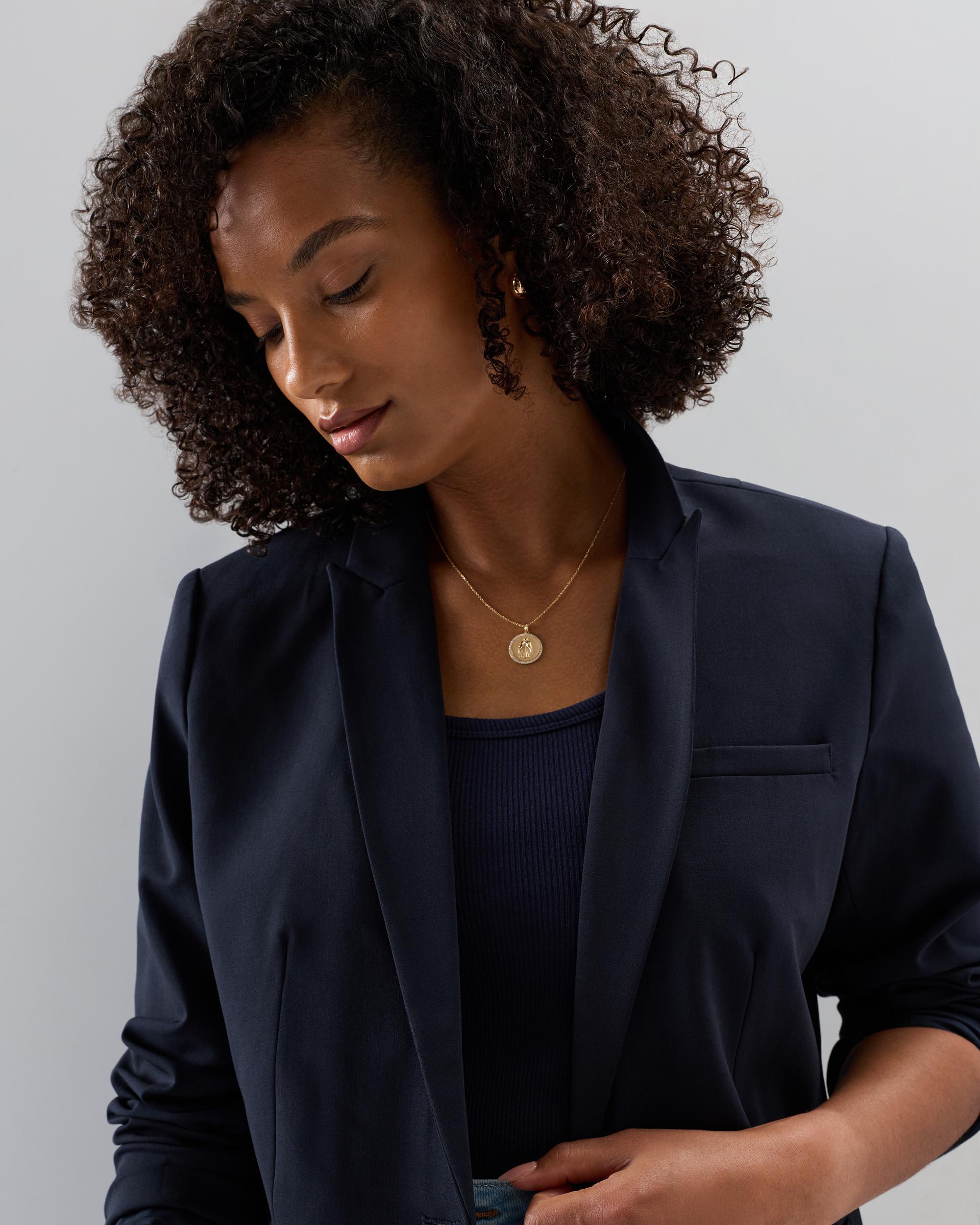 Quince | Women's 14K Gold Pave Zodiac Medallion Necklace Product Image