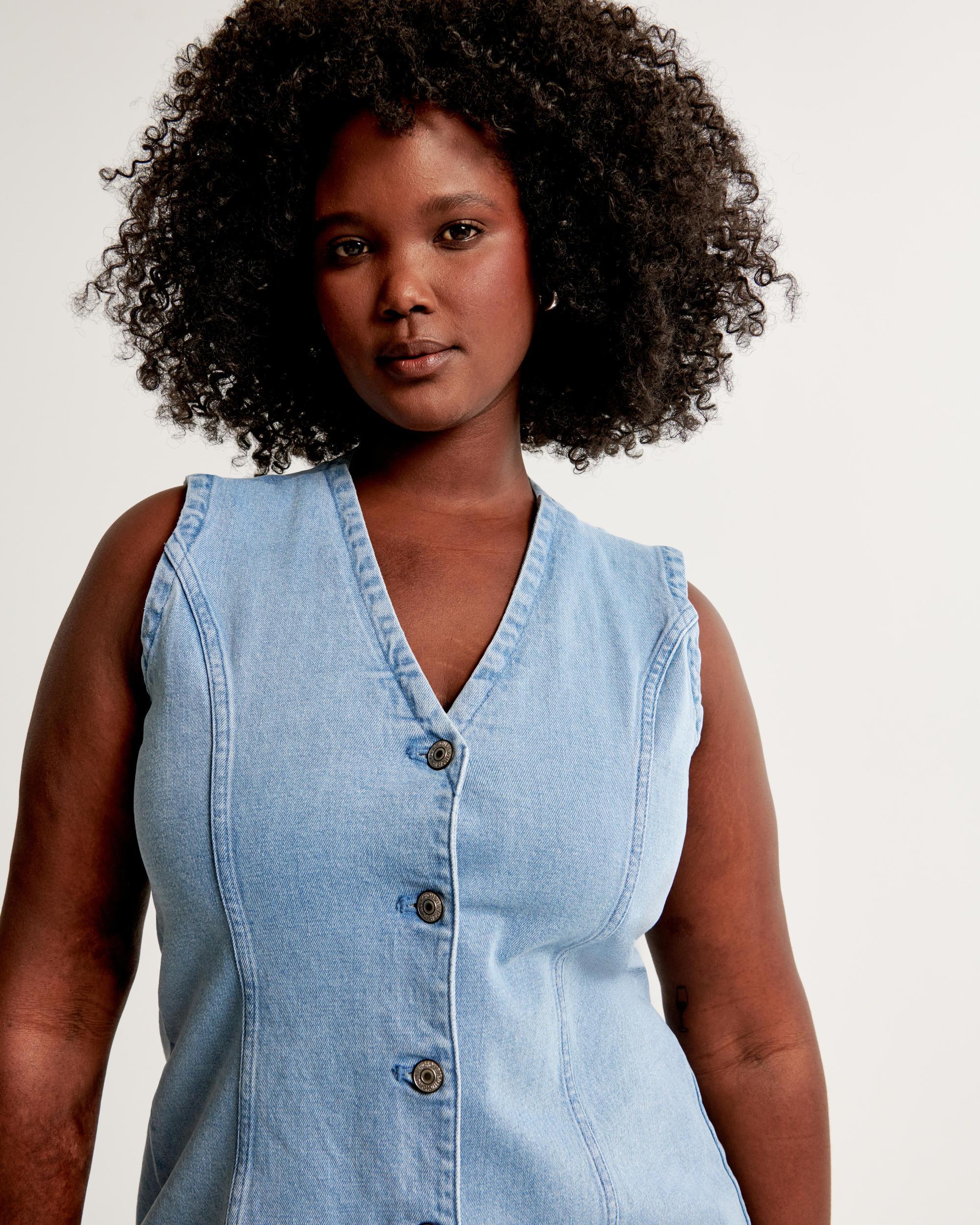 The A&F Mara Denim Vest Mini Dress Product Image