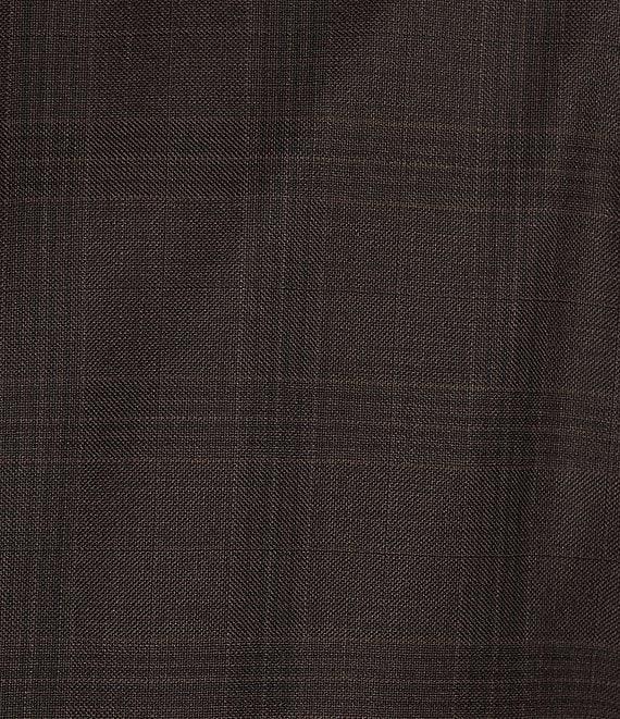 Hickey Freeman Modern Fit Flat Front Plaid Pattern 2-Piece Suit Product Image