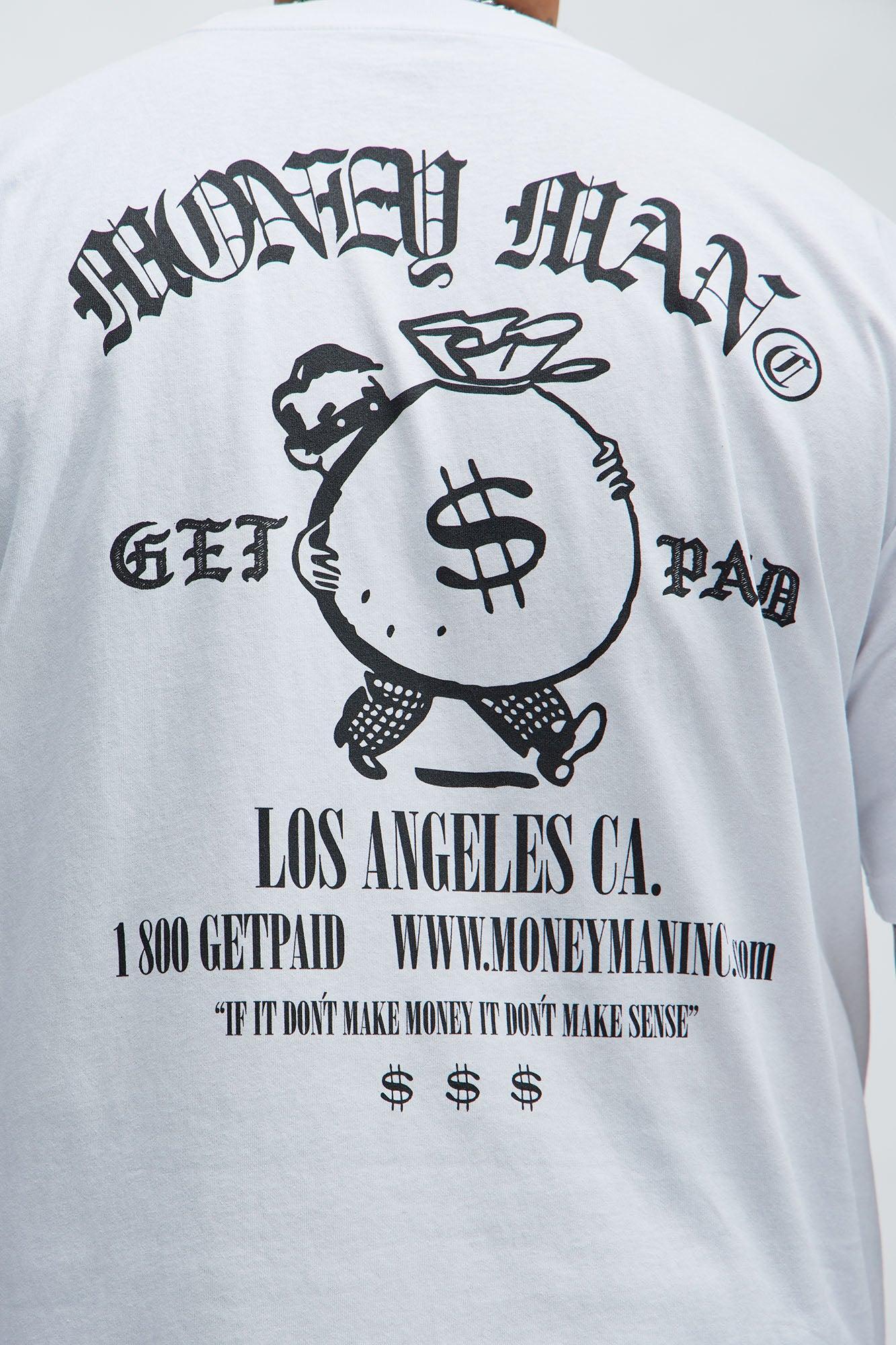 Money Man Oversized Short Sleeve Tee - White Product Image