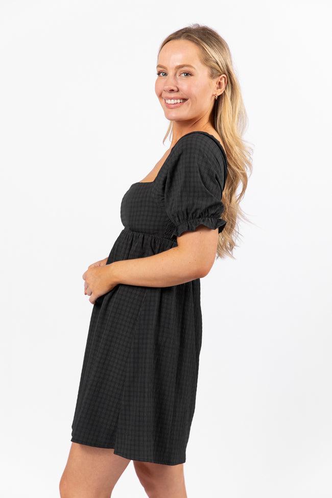 All My Days Black Square Neck Printed Mini Dress FINAL SALE Product Image