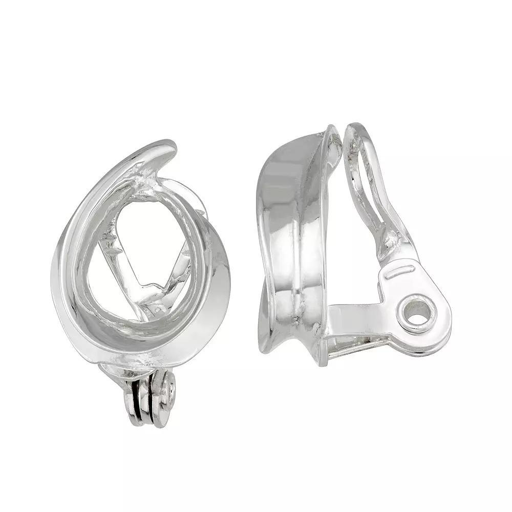 Napier Silver Tone Twisted Drop Earrings, Womens Product Image