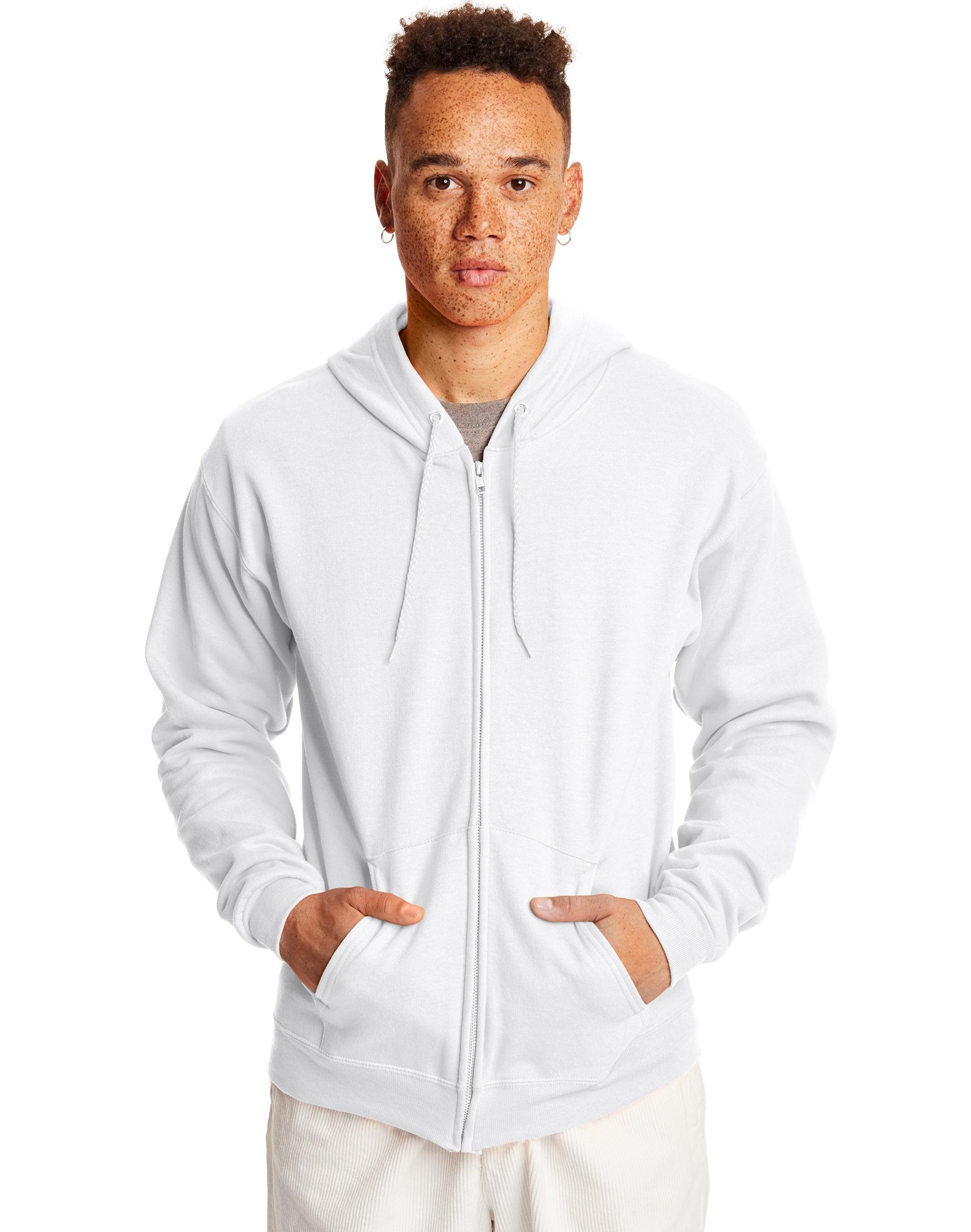Men's Hanes® EcoSmart Fleece Full-Zip Hooded Jacket, Size: Large, Deep Royal1 Product Image