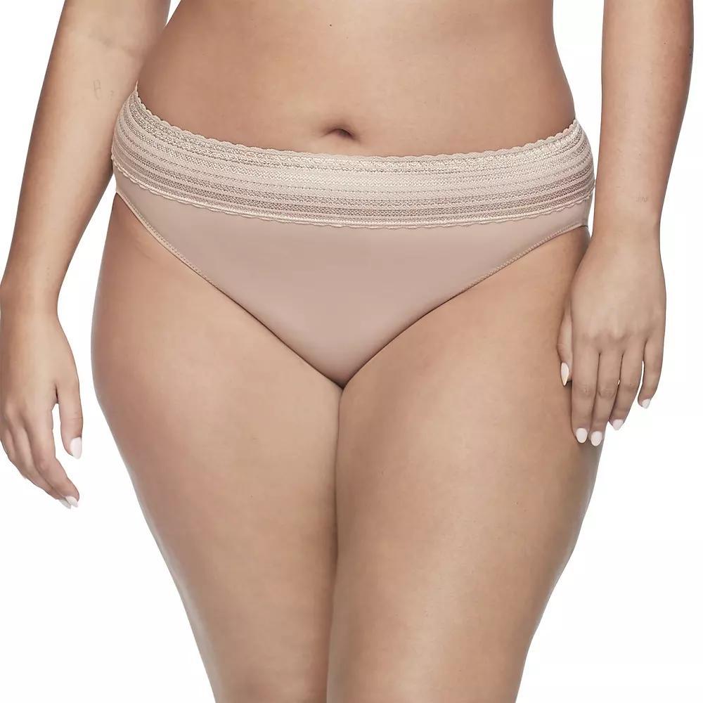 Warners No Pinching, No Problems Dig-Free Comfort Waist with Lace Microfiber Hi-Cut 5109J, Womens Toasted Brown Product Image