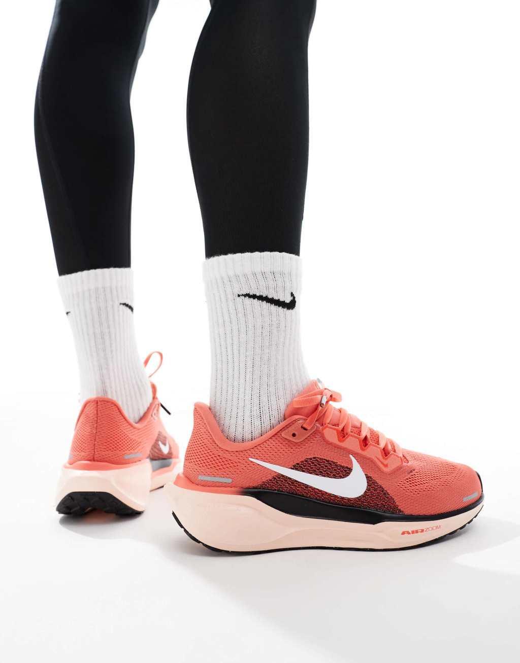 Nike Running Air Zoom Pegasus 41 sneakers in pink, white and black Product Image