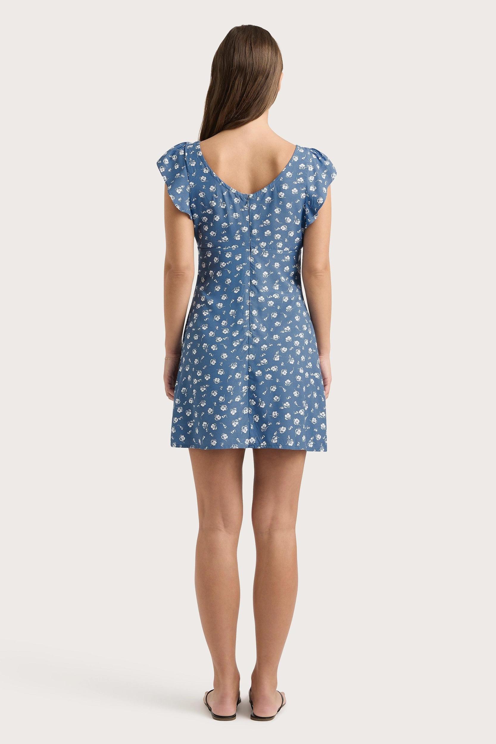 Milau Mini Dress Floral Blue Product Image