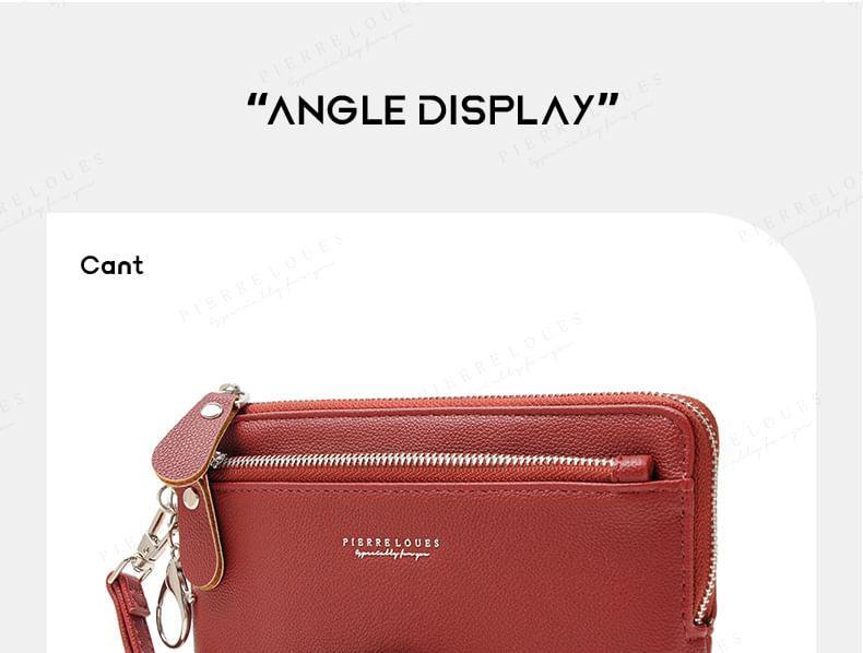 Plain Faux Leather Long Wallet Product Image
