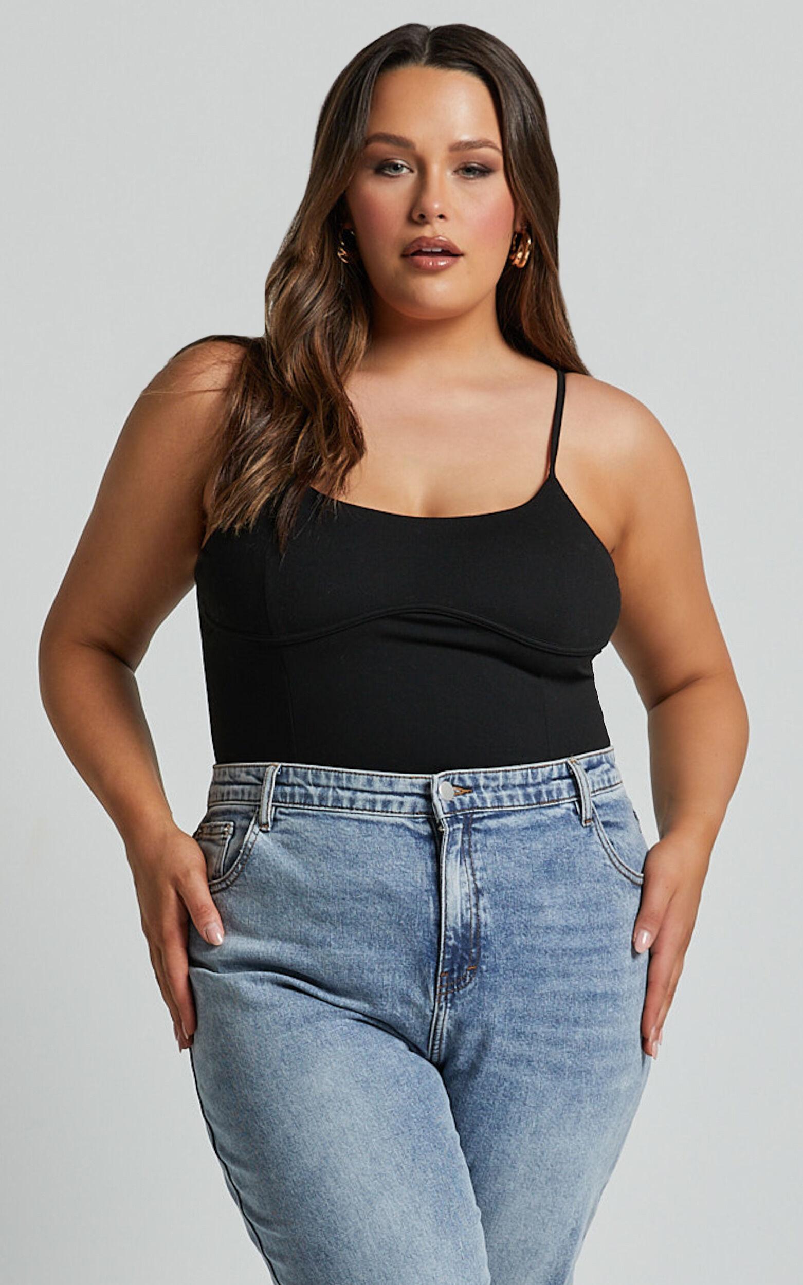 Daramie Bodysuit - Underbust Detail Bodysuit in Black Product Image