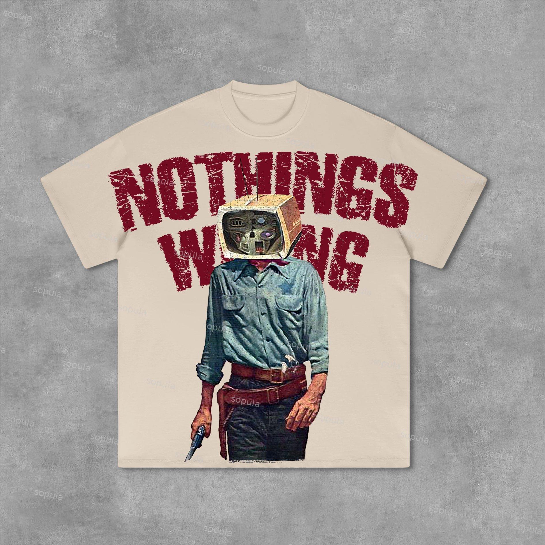 Sopula Men's Nothing Wrong Graphic Cotton T-Shirt Product Image