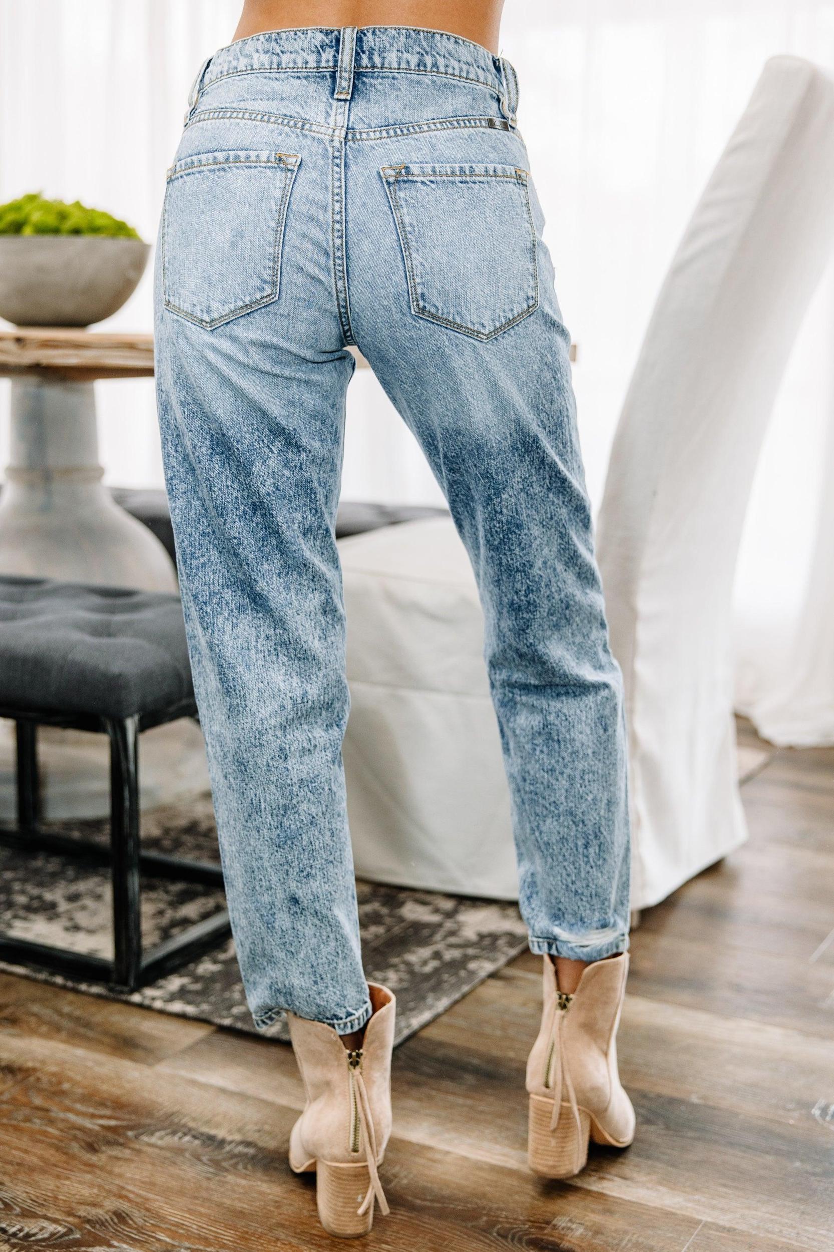 KanCan: Straight Ahead Medium Wash High Rise Distressed Mom Jeans Female Product Image