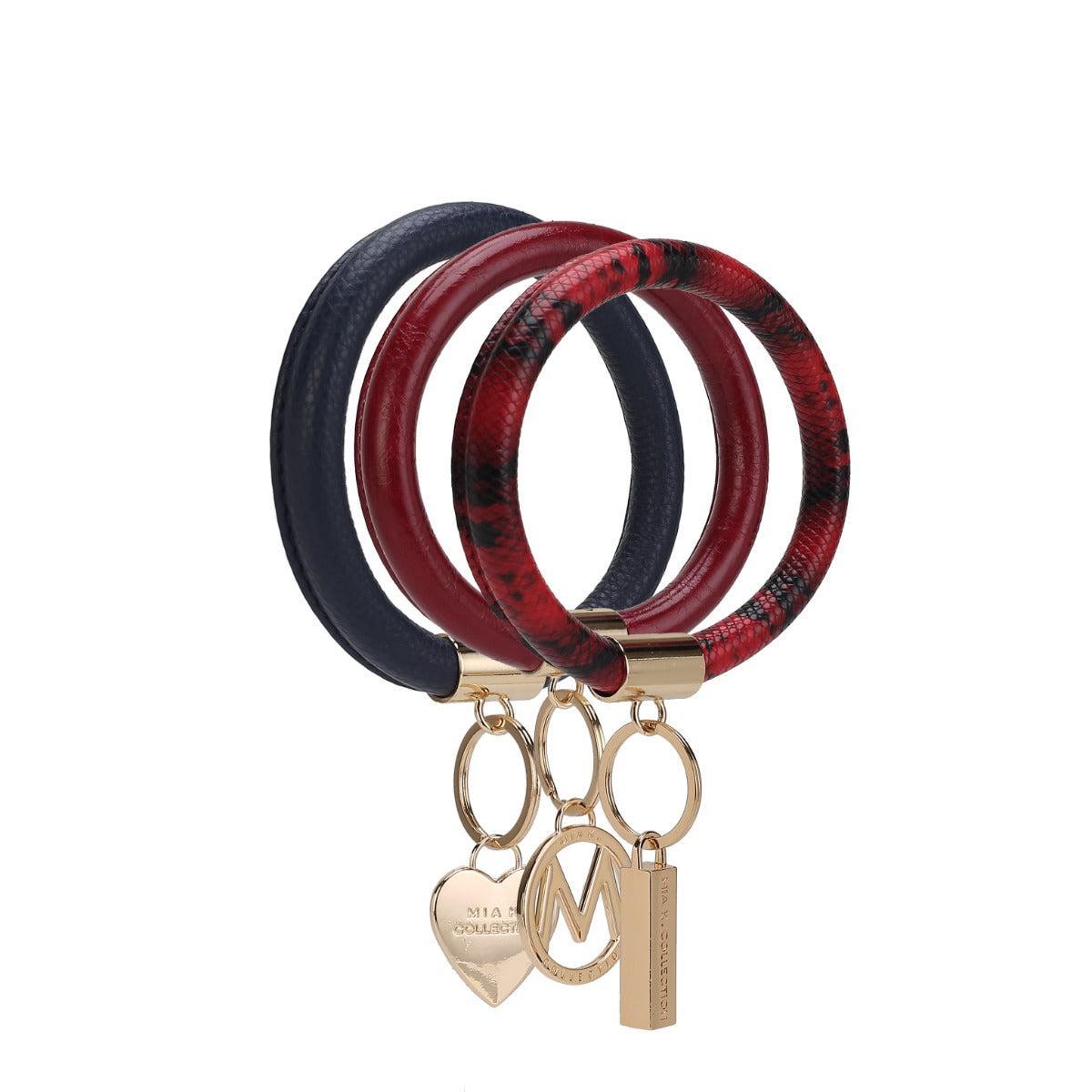 MKF Collection Women's Jasmine Bangle Bracelet Keyring Set Female Product Image