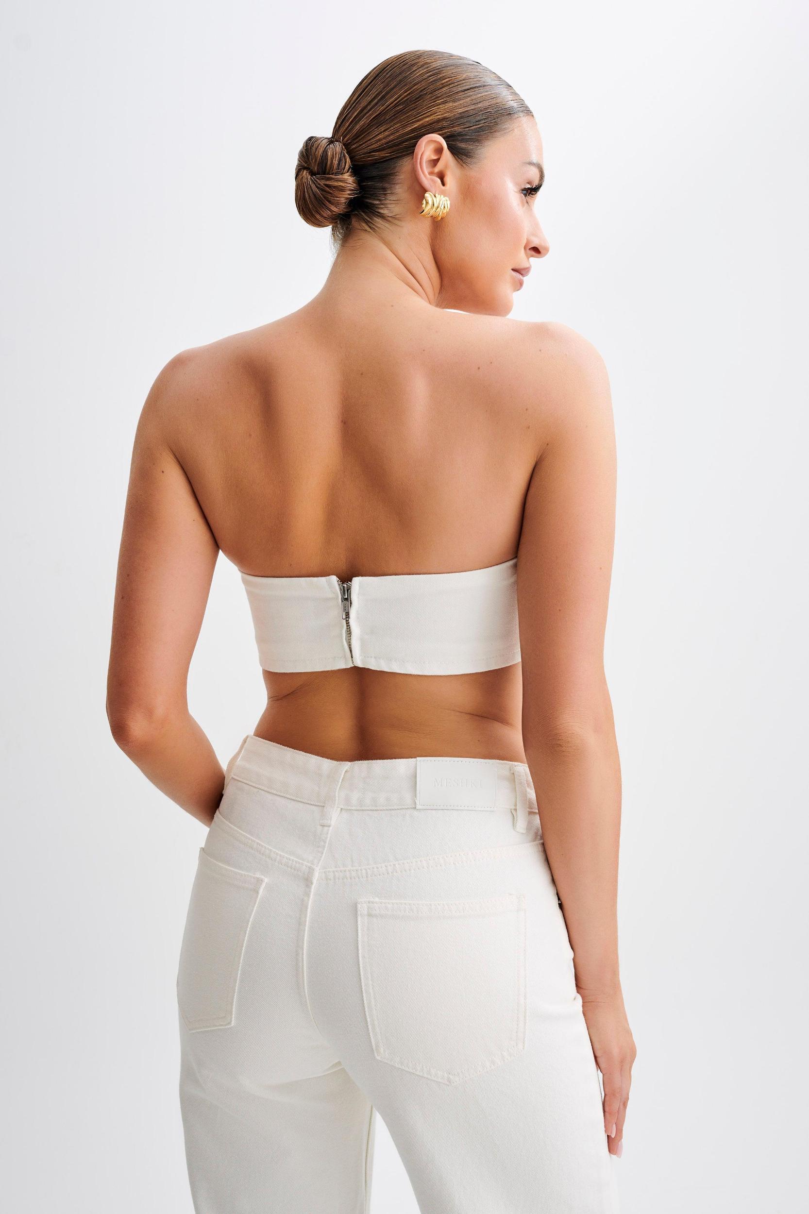 Samantha Rose Denim Bandeau - White Product Image