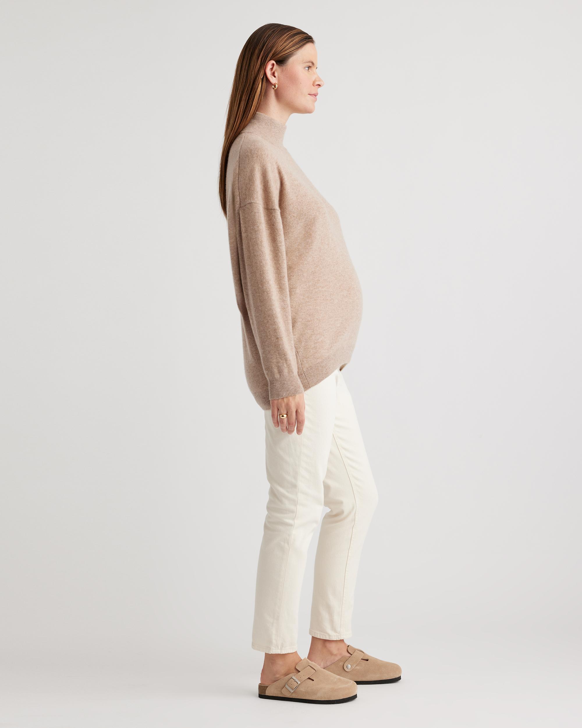 Quince | Women's Mongolian Cashmere Maternity Turtleneck Sweater Product Image